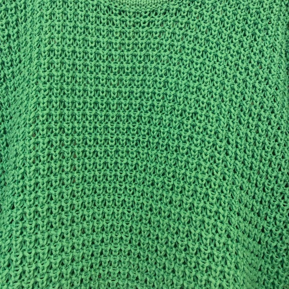 Gorgeous green boxy crochet stitch sweater, large, fits like medium, like new - Picture 3 of 5